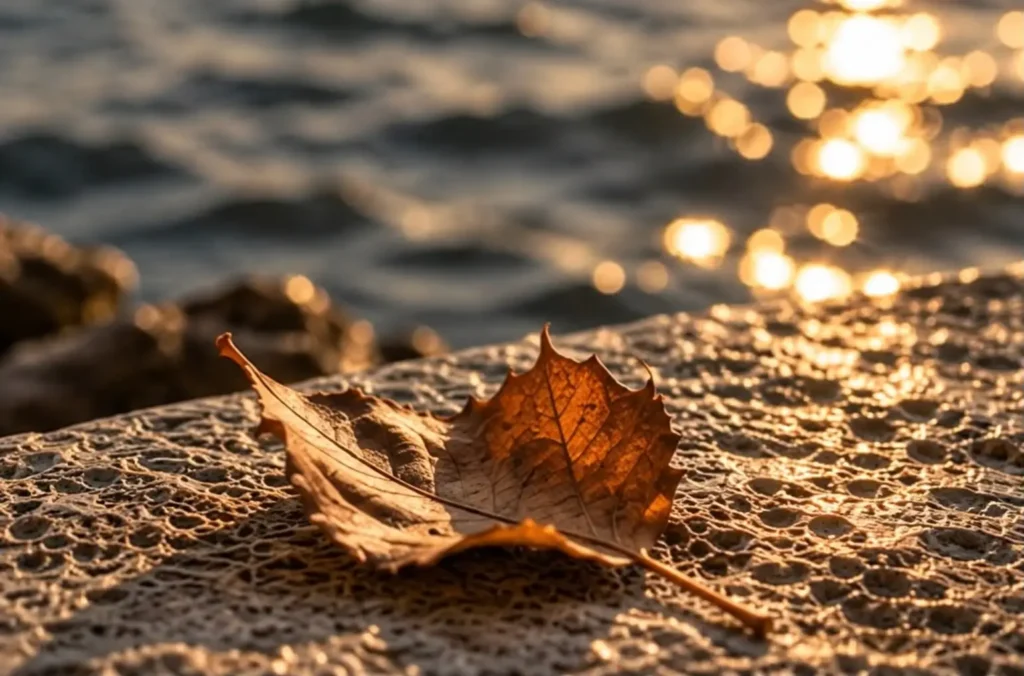 Rituale d’Autunno sul Lago di Garda con foglia